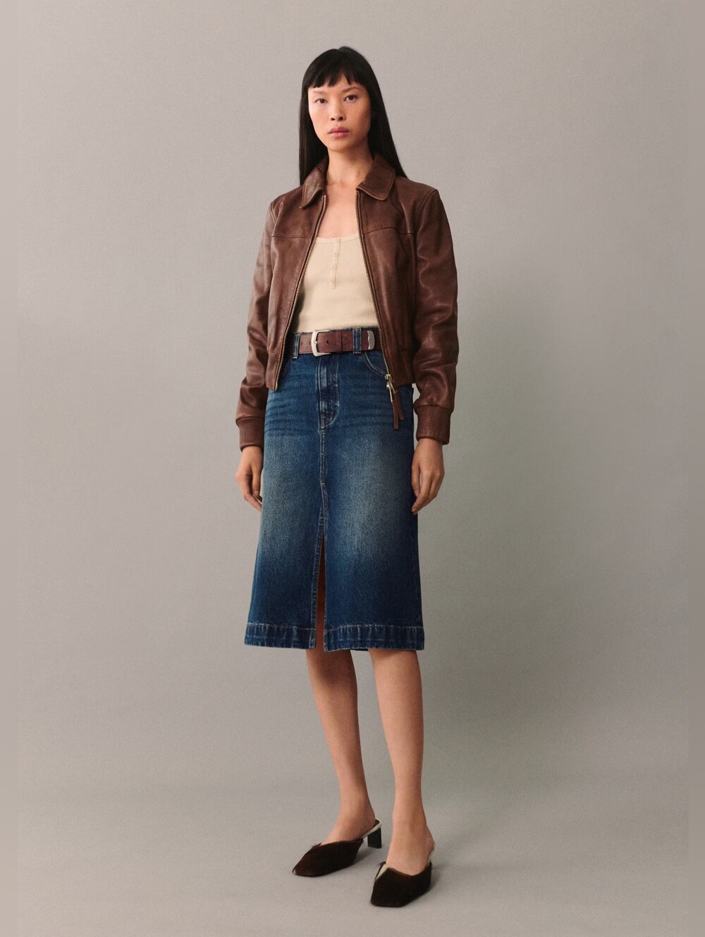 Mango Bronw 100% leather jacket - Picture 8 of 9